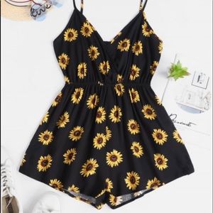Black Sunflower Romper